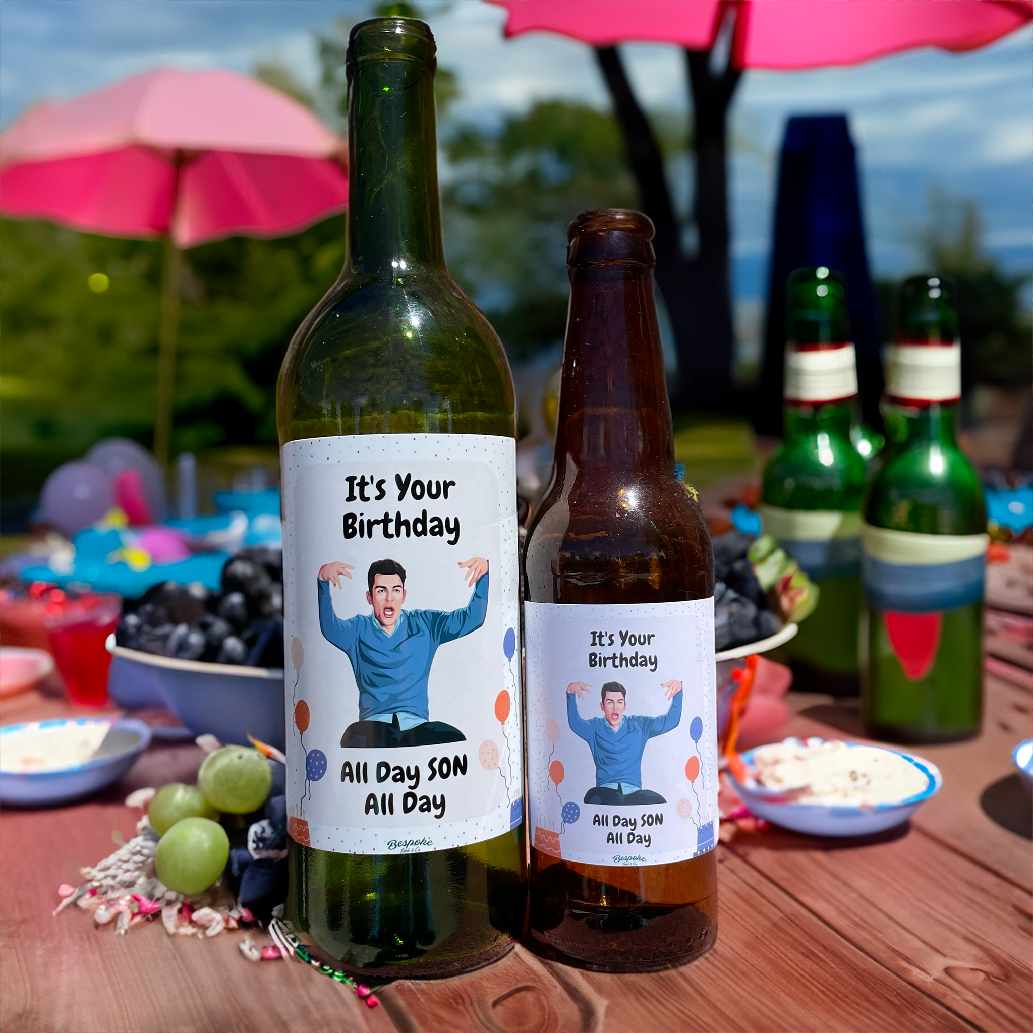 All Day Son All Day - Birthday Wine & Beer Labels | Laughable Labels by Bespoke Labels & Co.